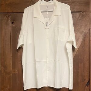 Coofandy  white Short Sleeve Button Down Shirt